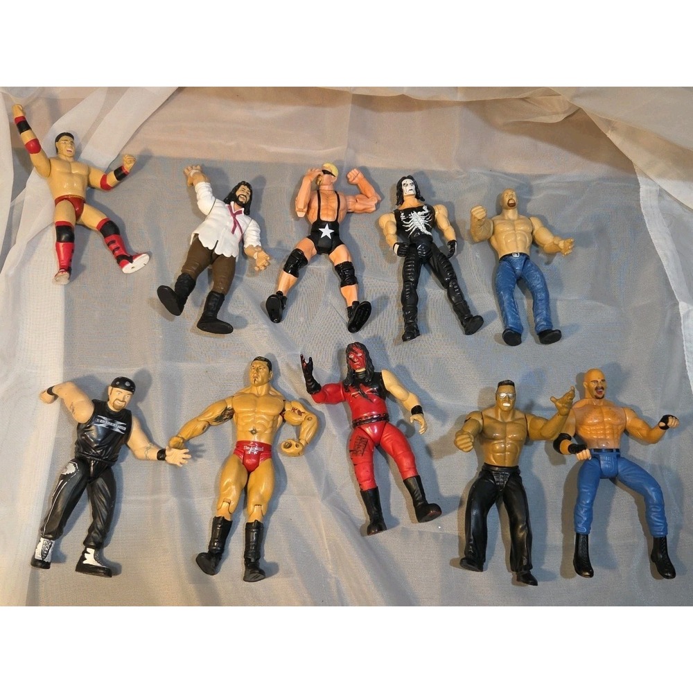 Large Vintage Jakks Toy Biz WWE WWF figures (10)